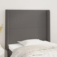 Hoofdbord met randen 103x16x118/128 cm kunstleer grijs