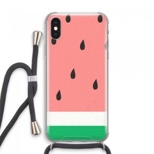 Watermeloen: iPhone XS Max Transparant Hoesje met koord