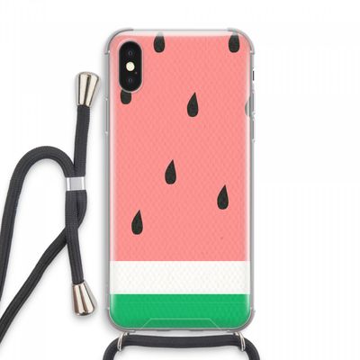 Watermeloen: iPhone XS Max Transparant Hoesje met koord