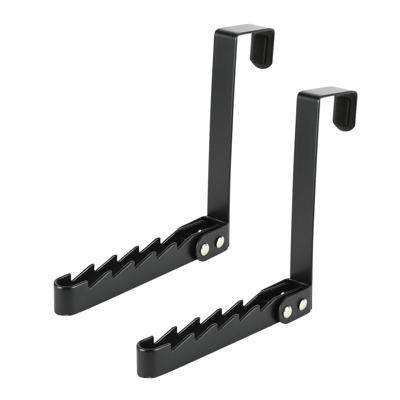 Deurhaak inklapbaar - 2x - zwart - metaal - ophanghaakjes - deurkapstok