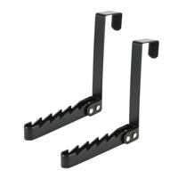 Deurhaak inklapbaar - 2x - zwart - metaal - ophanghaakjes - deurkapstok