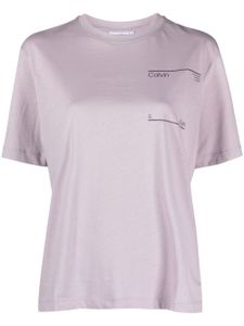 Calvin Klein t-shirt en coton à logo imprimé - Violet