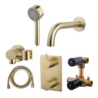 Wiesbaden Caral Badkraan Inbouw Set Geborsteld Messing (goud) sw62490/sw373298/sw373300/sw373303/sw373311/sw3734