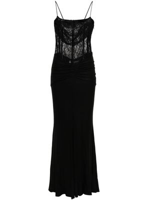 Alessandra Rich robe longue à design drapé - Noir
