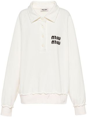 Miu Miu sweat à patch logo - Blanc