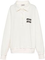 Miu Miu sweat à patch logo - Blanc