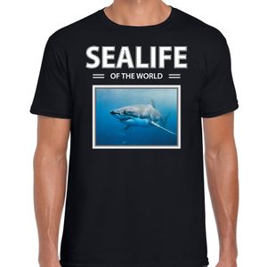 Haaien t-shirt met dieren foto sealife of the world zwart voor heren