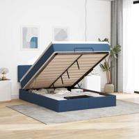 Ottoman bed met matras 140x200cm stof blauw