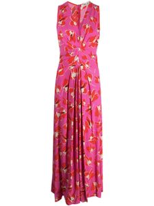 DVF Diane von Furstenberg robe longue Ace à fleurs - Rose