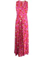 DVF Diane von Furstenberg robe longue Ace à fleurs - Rose - thumbnail