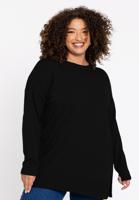 Yoek Trui met zijsplitten Woolmix | Zwart | Maat 50/52