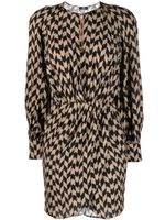Elisabetta Franchi robe courte à motif chevrons imprimé - Marron
