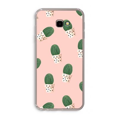 Cactusprint roze: Samsung Galaxy J4 Plus Transparant Hoesje