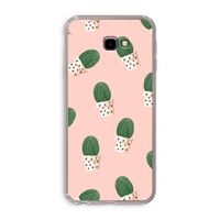 Cactusprint roze: Samsung Galaxy J4 Plus Transparant Hoesje