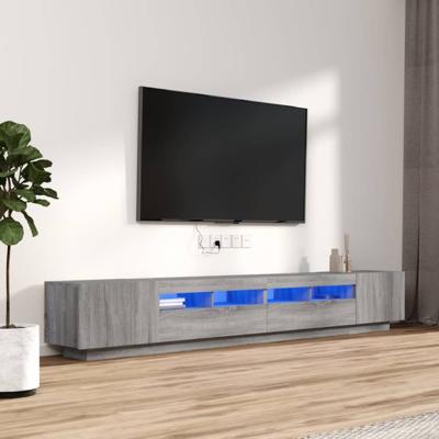 3-delige Tv-meubelset met LED's bewerkt hout grijs sonoma eiken