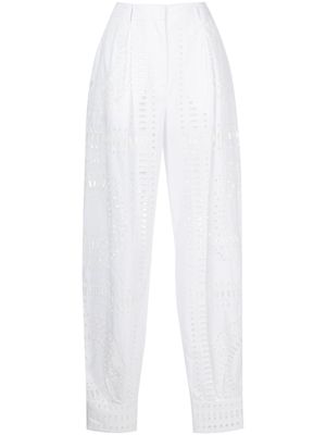Alberta Ferretti pantalon à taille haute - Blanc