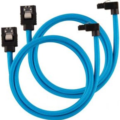 Corsair CC-8900285 SATA-kabel 2 stuks 0,6m, haaks Zwart, Blauw