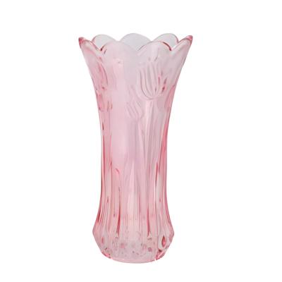 Bloemenvaas Delight - boeket vaas - glas - pastel roze - 11 x 20 cm