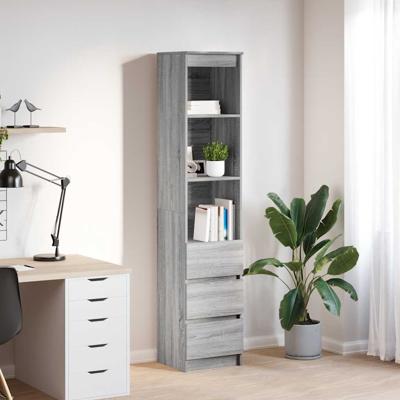 Hoge kast 37,5x35x180 cm spaanplaat grijs sonoma
