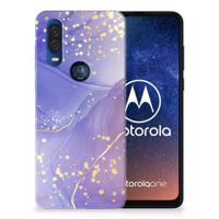 Smartphone hoesje voor Motorola One Vision Watercolor Paars