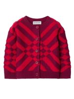 Burberry Kids cardigan à carreaux en jacquard - Rouge - thumbnail