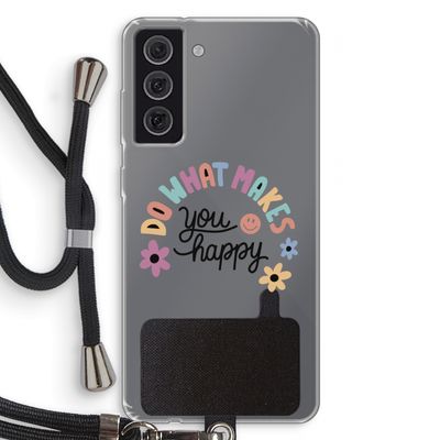 Happy days: Samsung Galaxy S21 FE Transparant Hoesje met koord