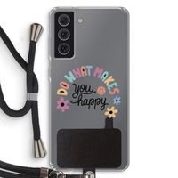 Happy days: Samsung Galaxy S21 FE Transparant Hoesje met koord