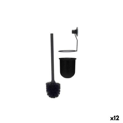 Toiletborstel Berilo Zwart Staal ABS 10 x 36 x 10 cm (12 Stuks)