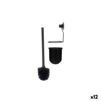 Toiletborstel Berilo Zwart Staal ABS 10 x 36 x 10 cm (12 Stuks)