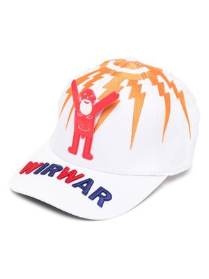 Walter Van Beirendonck casquette à motif brodé - Blanc