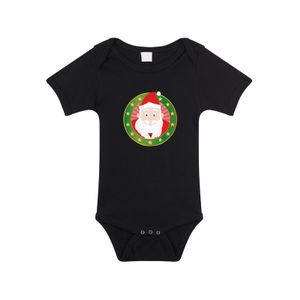 Kerst rompertje met Kerstman print zwart baby