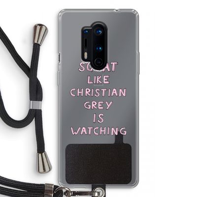 Christian Grey: OnePlus 8 Pro Transparant Hoesje met koord