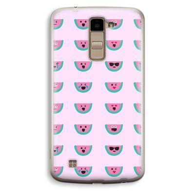 Smiley watermeloenprint: LG K10 (2016) Transparant Hoesje