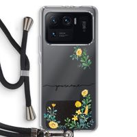 Gele bloemen: Xiaomi Mi 11 Ultra Transparant Hoesje met koord