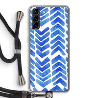 Blauwe pijlen: Samsung Galaxy S21 Plus Transparant Hoesje met koord