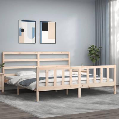 Bedframe zonder matras massief grenenhout 200x200 cm