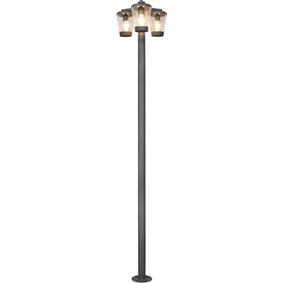 LED Tuinverlichting - Staande Buitenlamp - Trion Civonu - E27 Fitting - 3-lichts - Spatwaterdicht IP44 - Rond - Mat Antraciet - Aluminium