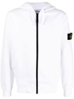 Stone Island hoodie zippé à logo Compass - Blanc