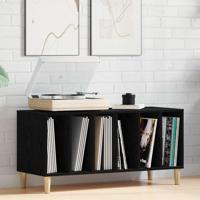 Platenkast met plank Zwart eiken 100 x 38 x 48 cm Bewerkt hout