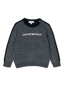 Emporio Armani Kids pull à logo brodé - Bleu