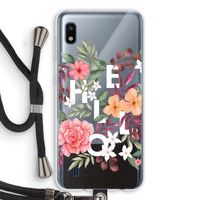Hello in flowers: Samsung Galaxy A10 Transparant Hoesje met koord Hello in flowers: Samsung Galaxy A10 Transparant Hoesje met koord