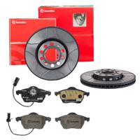 Remmenset, remschijf BREMBO, Remschijftype: Binnen geventileerd, Inbouwplaats: Vooras, u.a. für Audi, Skoda, Seat