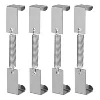 Proplus Kentekenplaat klemmen met veer - 4x stuks - metaal - nummerplaat bevestigen - aanhanger