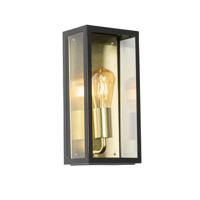 QAZQA Industriële buiten wandlamp zwart met goud IP44 - Rotterdam - thumbnail