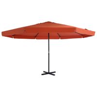 VidaXL Parasol met aluminium paal 500 cm terracottakleurig