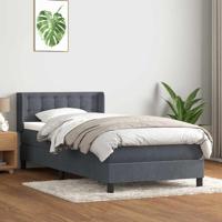 Boxspring met matras fluweel donkergrijs 100x210 cm
