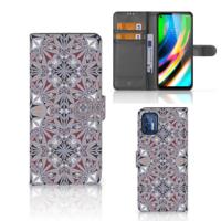 Motorola Moto G9 Plus | Bookcase | Flower Tiles
