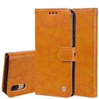 Voor Huawei P20 Business stijl olie Wax textuur horizontale Flip lederen draagtas met houder & kaartsleuven & portemonnee (bruin)