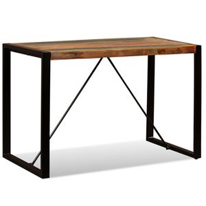 The Living Store Industriële Houten Eettafel - 120 x 60 x 76 cm - Meerkleurig