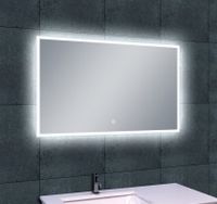 Badkamerspiegel Quatro | 100x60 cm | Rechthoekig | Directe en indirecte LED verlichting | Touch button | Met verwarming